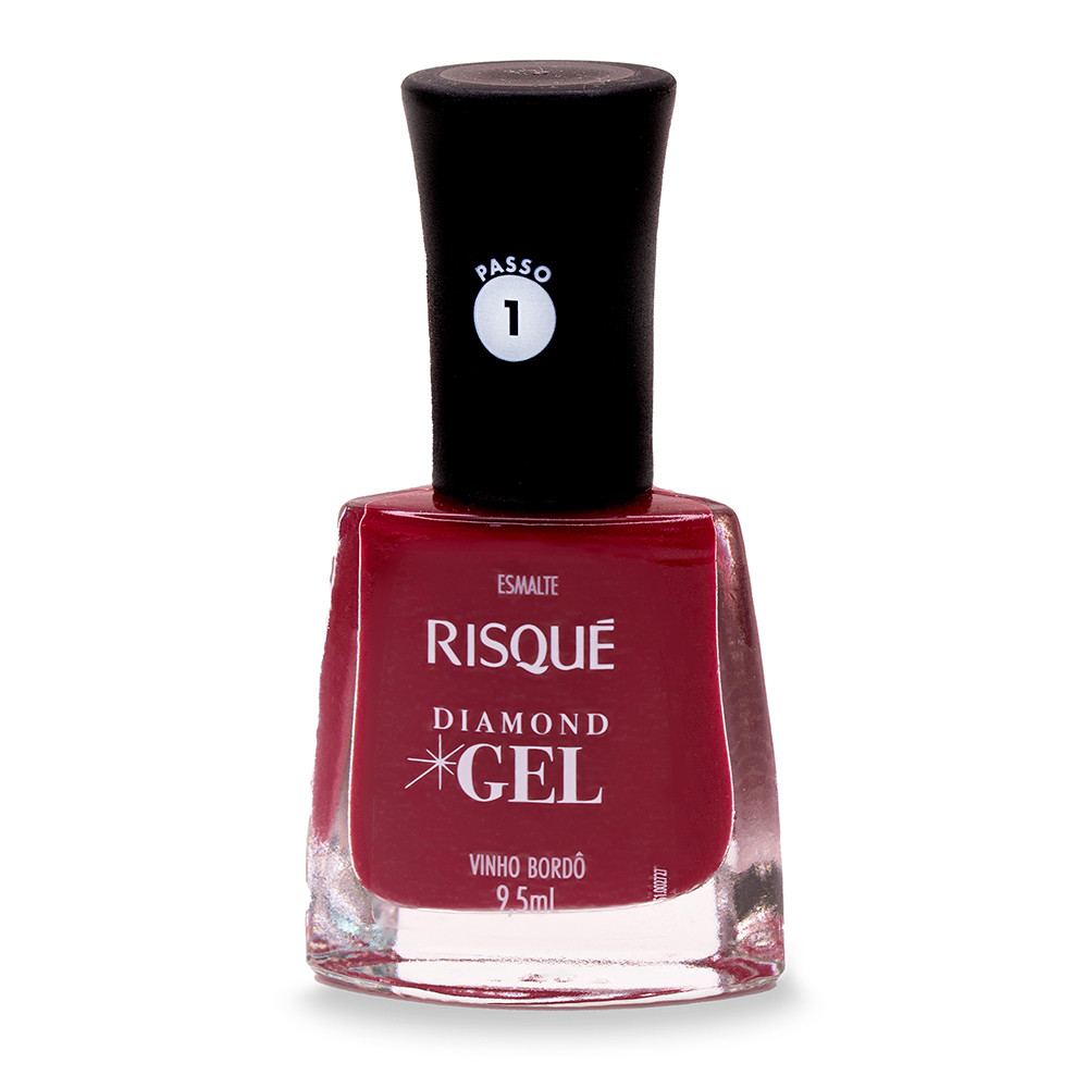 Esmalte Risqué Diamond Gel Vinho Bordô Cremoso 9,5ml em Oferta na Shopee