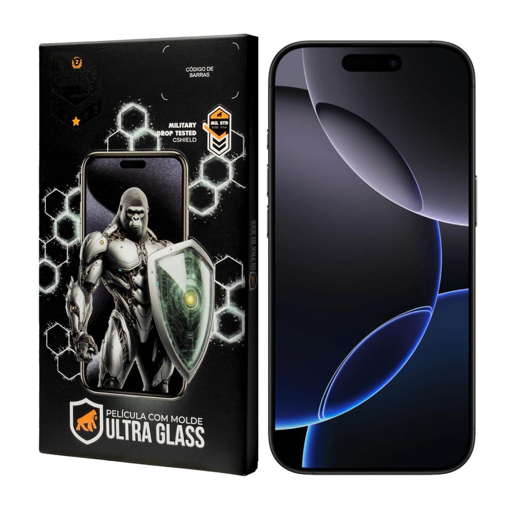 Película para iPhone 16 Pro - Ultra Glass - Preta - Gshield em Oferta na Shopee