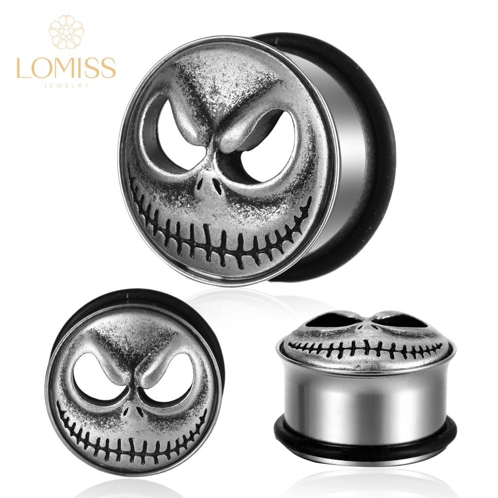 Alargador de Orelha Aço Cirúrgico Estranho Jack Liso | Lóbulo em Oferta na Shopee