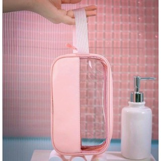 Bolsa Necessaire Portátil Pequena Transparente de Viagem para Cosméticos/Maquiagem e Higiene Compacta Leve Impermeável em Oferta na Shopee