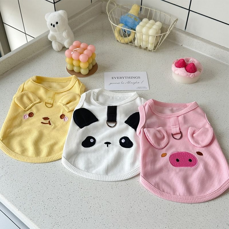 Roupas Para Animais De Estimação Estilo Coreano , Cachorro Pequeno , Gato , Colete waffle Desenhável em Oferta na Shopee