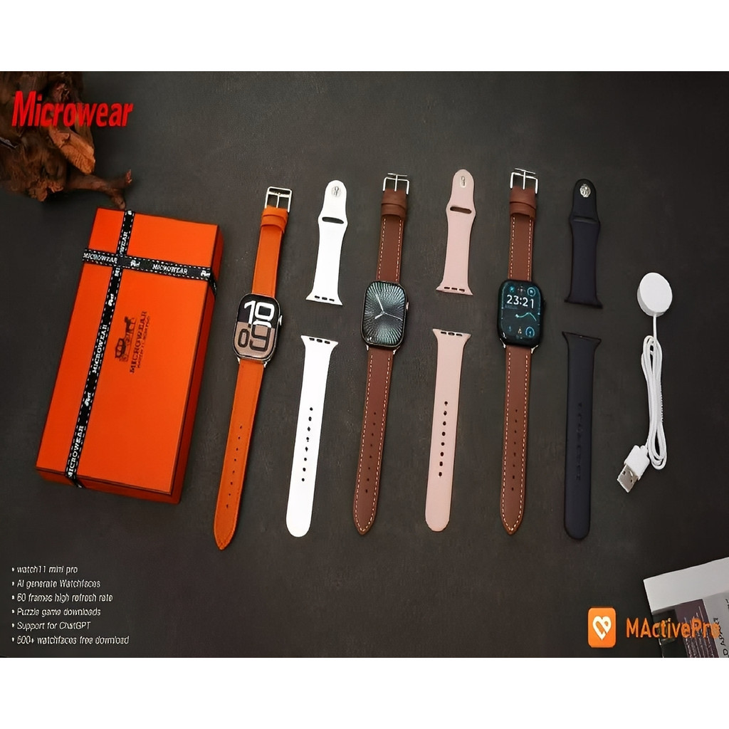 Relógio Smartwatch W11 Mini PRO Tela AMOLED Microwear 41mm CHAT GPT Série 10 Lançamento