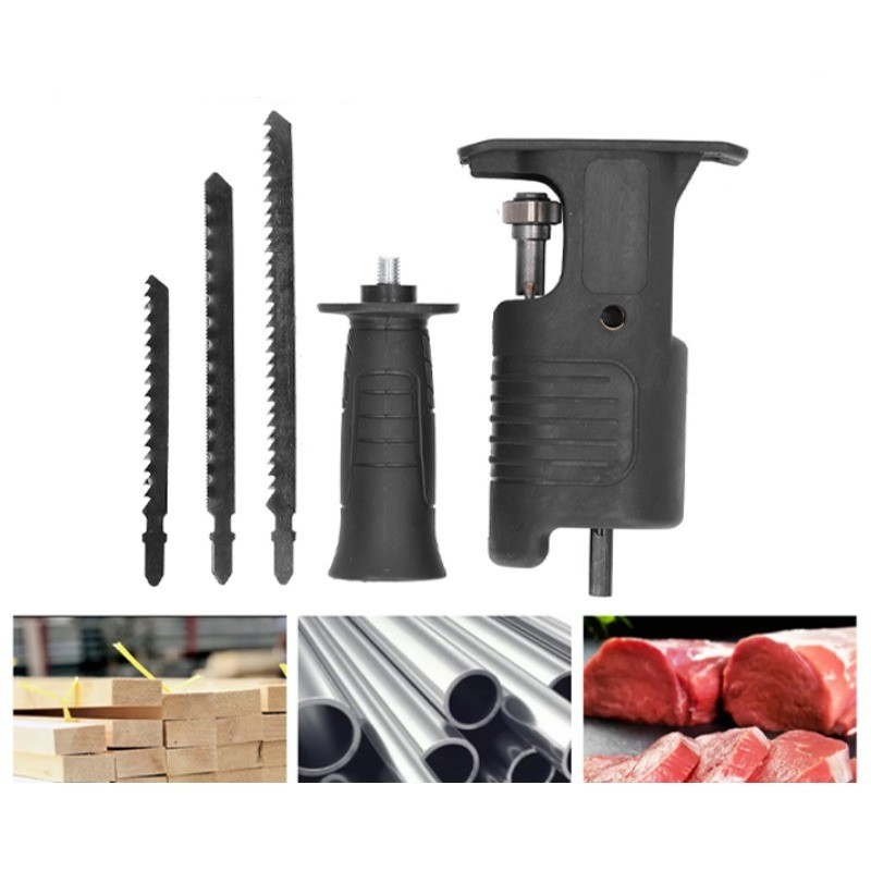 Kit Serra Adaptador de Serra Tico-Tico Elétrica para Furadeira e Parafusadeira, Ferramenta de Corte p/ Madeira