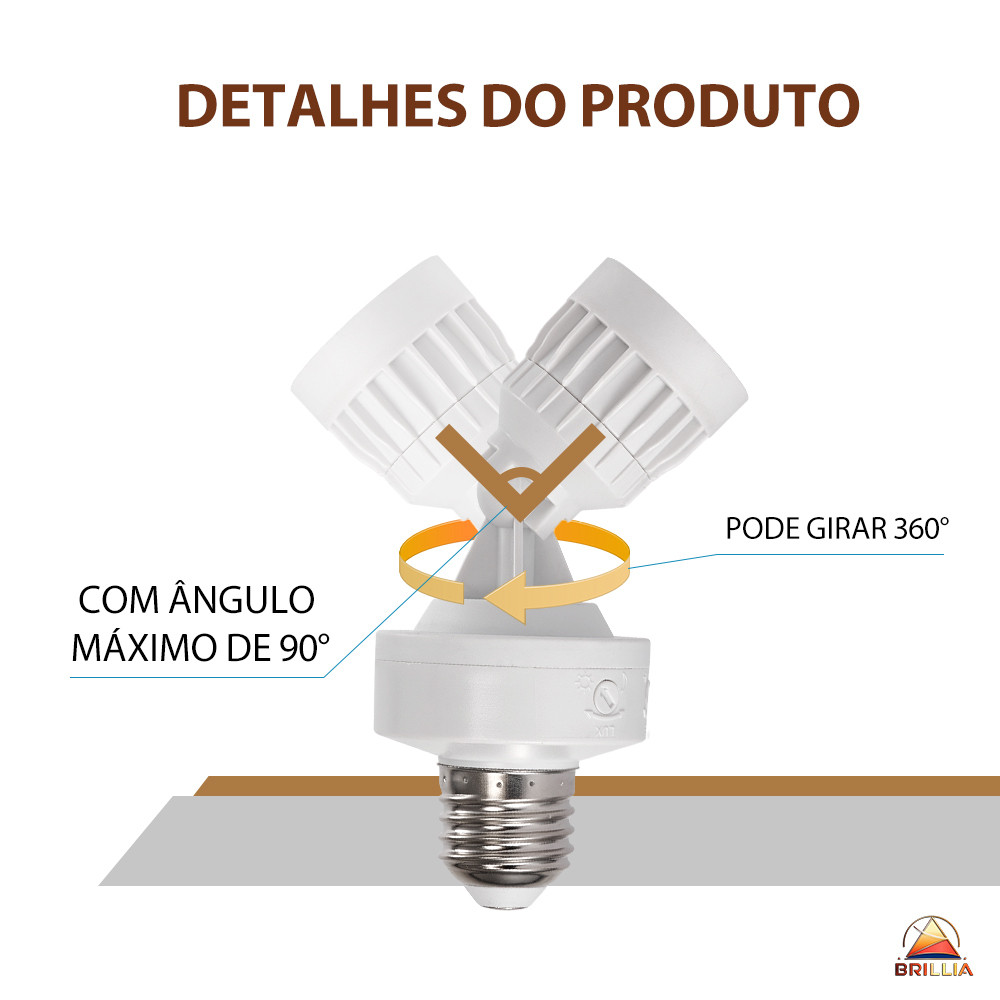 KIT 2~8 Sensor De Presença de Movimento Com Fotocélula  Para Lâmpada Soquete E27 Temporizador Bivolt