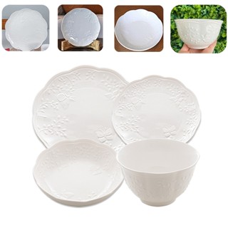 Jogo Aparelho De Jantar De Porcelana 24 Pçs Branco Florido Mesa Posta Luxo New Bone -  Lyo...