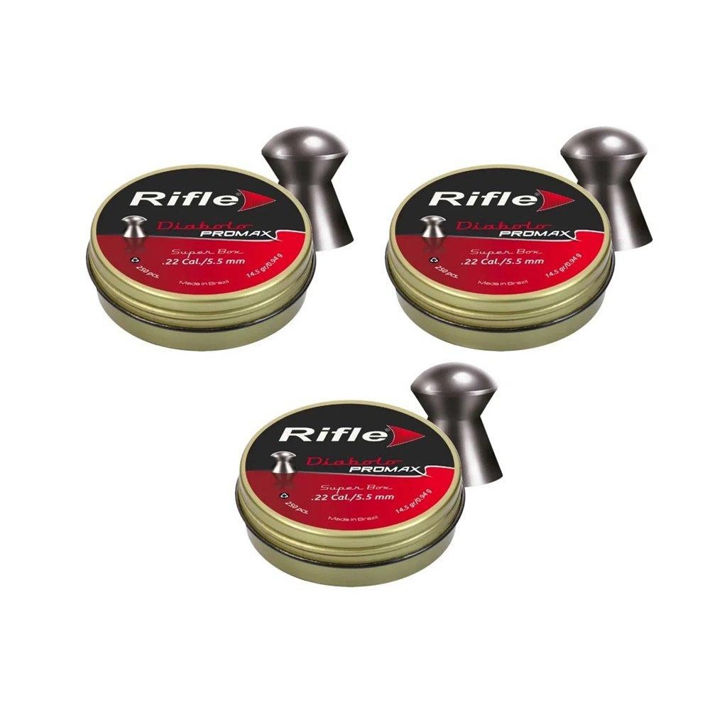 KIT 3 Latas Chumbinho 5,5 Rifle Diabolo Promax 250 un cada em Oferta na Shopee
