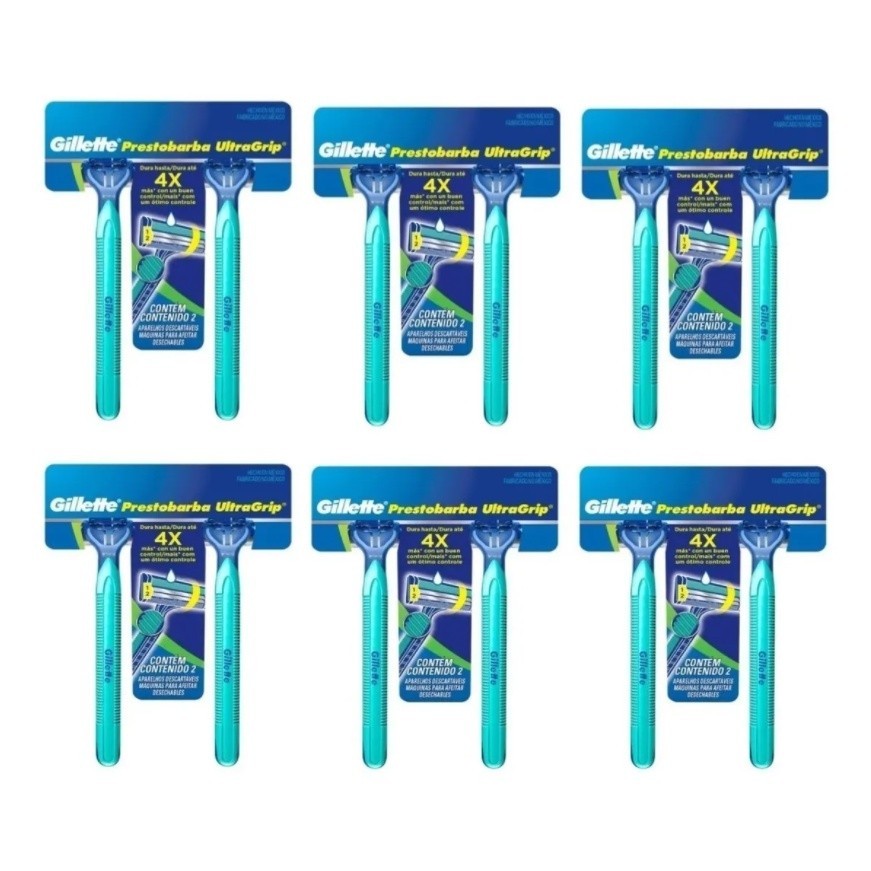 Barbeador Gillette Prestobarba Ultragrip2 Móvel Com 6x2unid em Oferta na Shopee