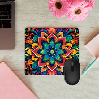 Mouse Pad Retangular 28x20 Flor Colorida de Mandala em Oferta na Shopee
