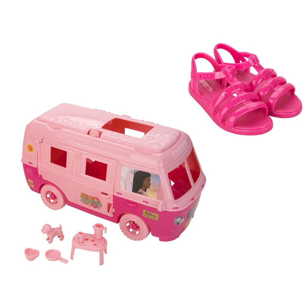 Sandália Barbie Road Trip Carro Motorhome Grendene Kids Brinquedo Rosa Infantil 23 ao 34
