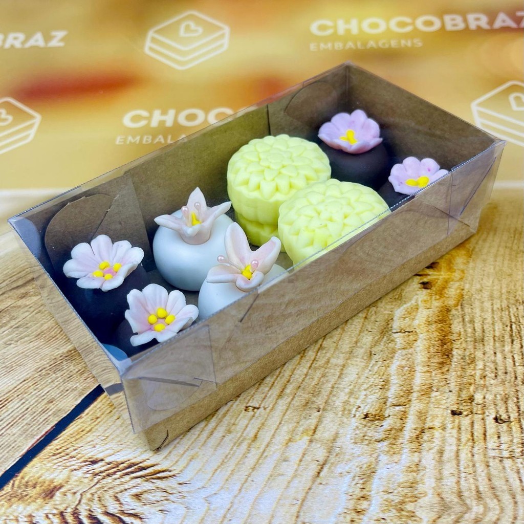 10~50 CAIXA P/08 DOCES KRAFT C/ TAMPA ACETATO 7X4X14 5044 (IDEIA) ESSENCIAL em Oferta na Shopee