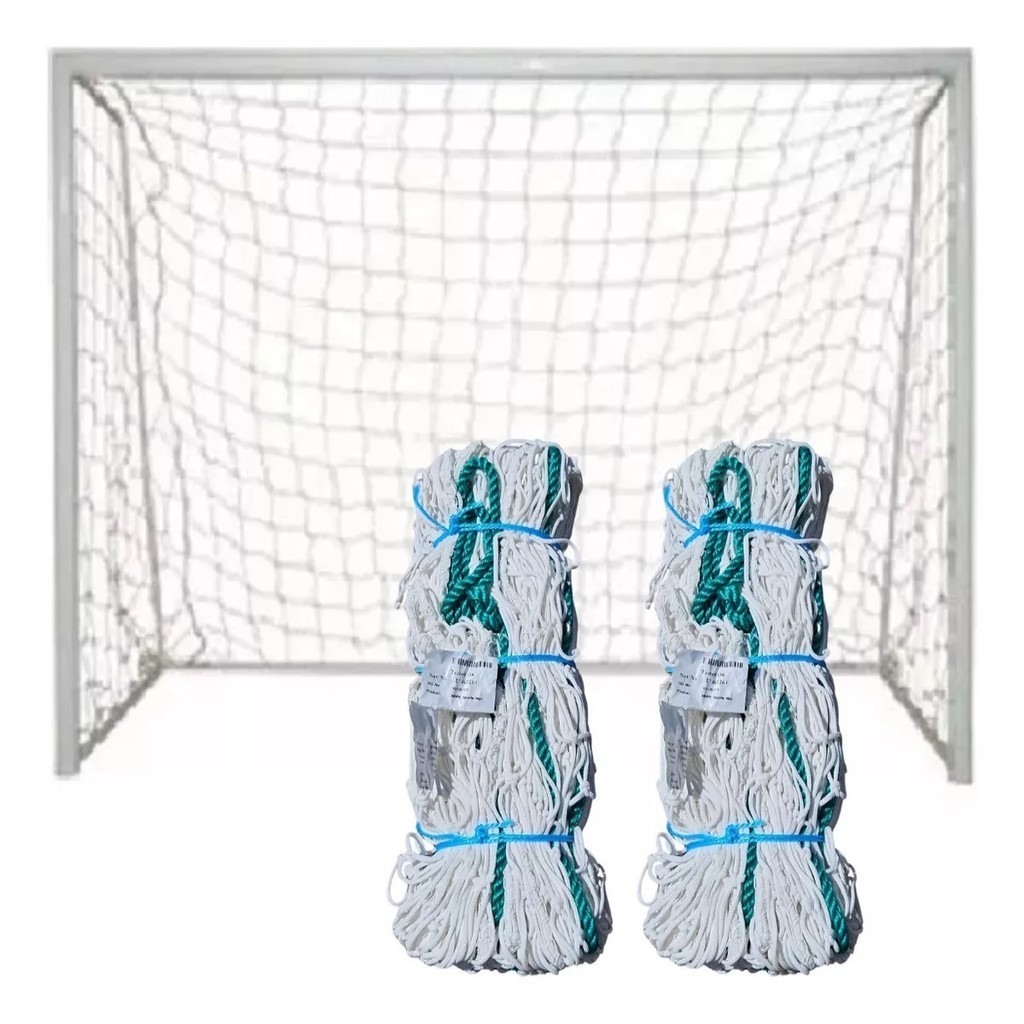 Par Rede Gol Futsal Futebol De Salão Fio 4mm 7,2x2,44 Metros