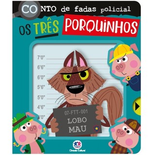 Livro Cartonado Conto de fadas policial - Os três porquinhos em Oferta na Shopee