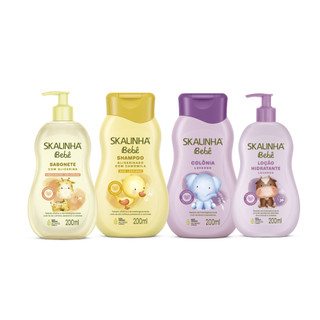 Kit Shampoo Sabonete Colônia Loção Bebê Infantil Skalinha em Oferta na Shopee