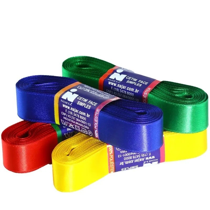 Fita de Cetim 40/03 Colorida 10m X 15mm - Najar em Oferta na Shopee