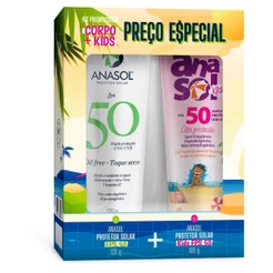 Kit Anasol Protetor Solar FPS 50 Corpo 120g + FPS 50 Kids 100g