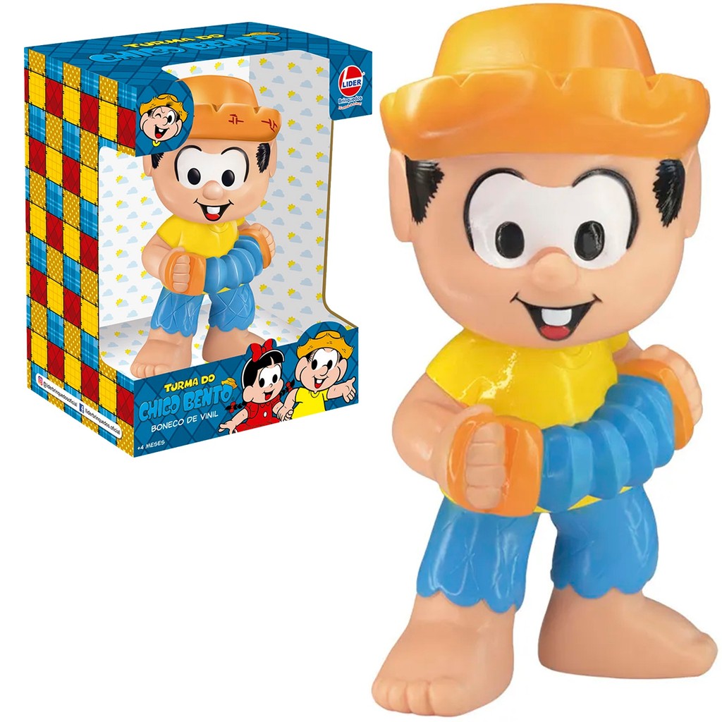 Boneco Chico Bento Vinil Turma Da Mônica - Líder Brinquedos