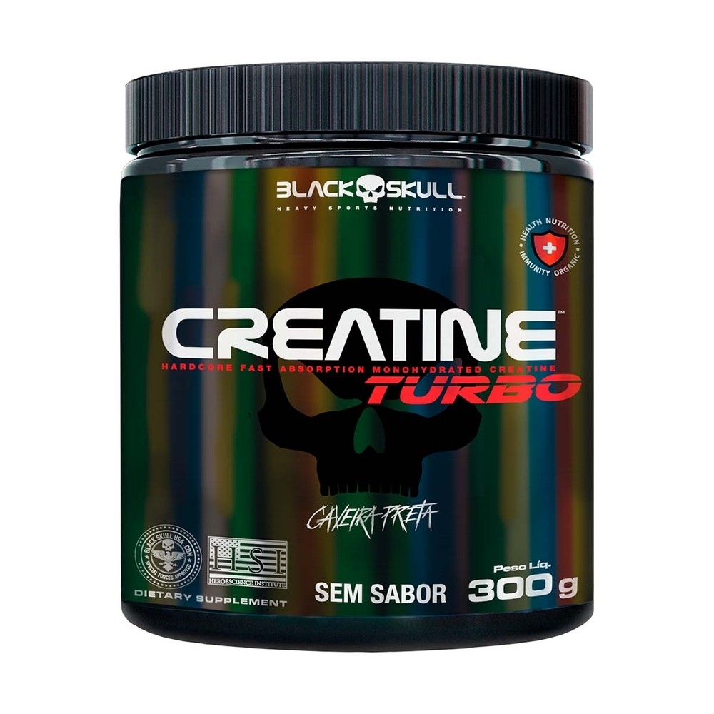 Creatina Turbo Monohidratada Black Skull Pote 300g