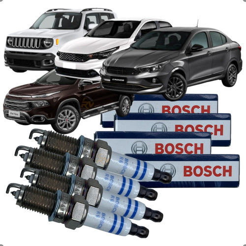 4 Velas Original Bosch Iridium Toro 1.8 Renegade Argo Punto Cronos Uno 2015 a 2021 - Spare Parts and Accessories for Vehicles