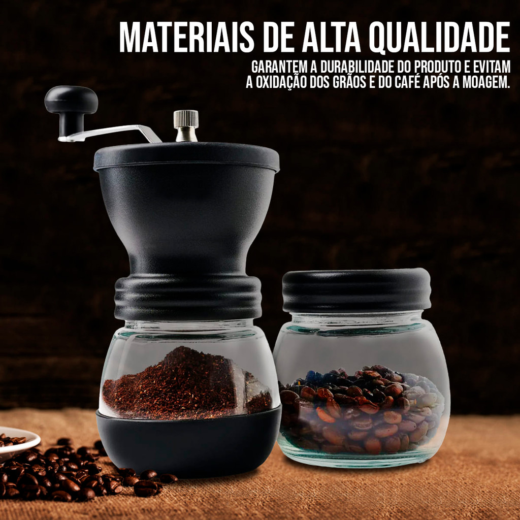 Moedor de Café C/ Manivela Giratória Moagens Ajustável P/ Moer Grãos Profissional - Unitermi — imagem 2 de 2