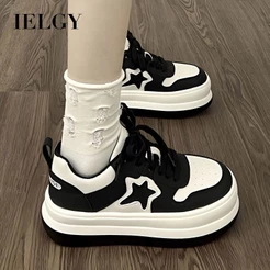 IELGY Sapatos Brancos Estrela De Sola Grossa Para Estudantes Novos Casuais Respiráveis Femininos Versáteis