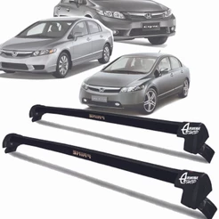 Rack Teto Aluminio Prime Honda Civic G8 G9 06/16 Preto PR152