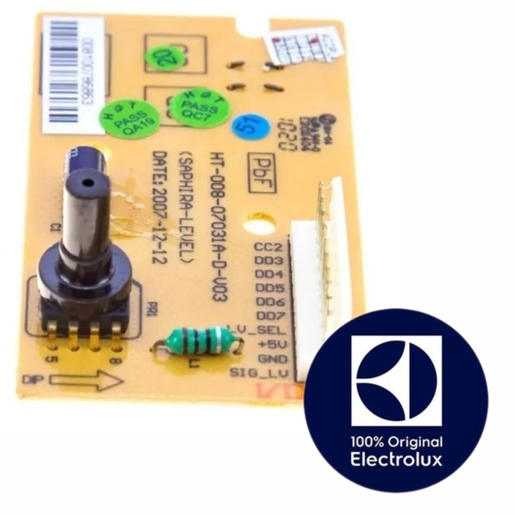 PLACA INTERFACE COM PRESSOSTATO - LTA15-  A07635801/64800263 - LAVADORA TOP LOAD 15KG ELECTROLUX ORIGINAL (BIVOLT)