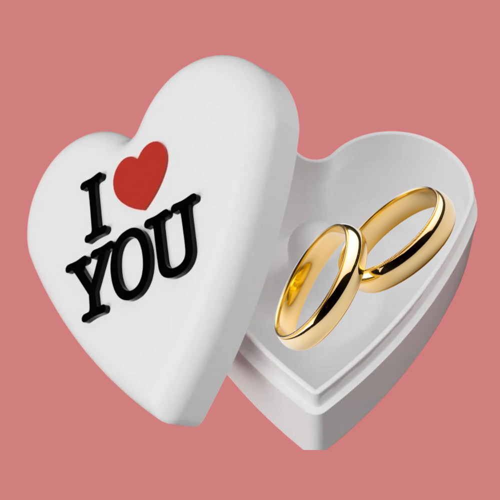 Porta Aliança Personalizado Decoração Casamento CORAÇÃO I LOVE YOU Caixa Porta Joias Pedido casamento Noivo Noiva