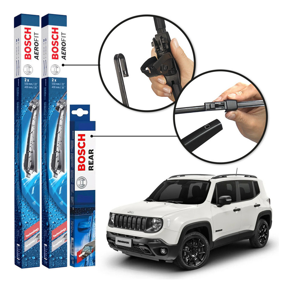 Imagem Palheta Parabrisa Diant Traseira Bosch Renegade 2015 A 2023
