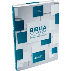 Bíblia Sagrada NAA | Letra Maior | Espaço para Anotações | Capa Semiflexível | Branca e Azul