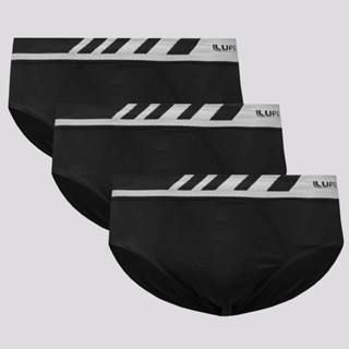 Kit de 3 Cuecas Slip Lupo Microfibra Preta em Oferta na Shopee