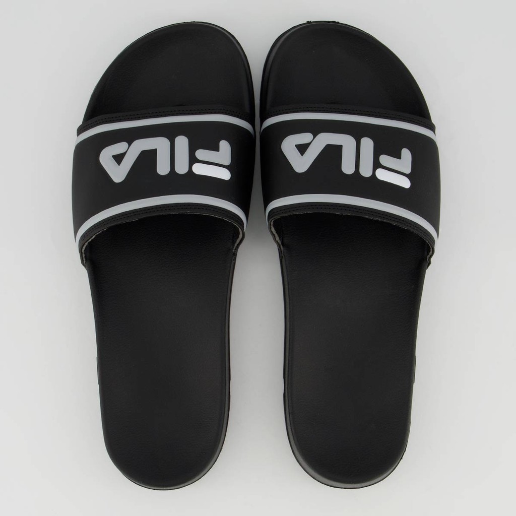 Chinelo Fila Drifter Stripes Logo II Preto e Cinza em Oferta na Shopee