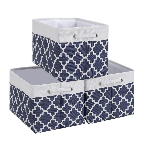 Cesto Organizador Tecido Dobrável Design Decorativo 38x26x23