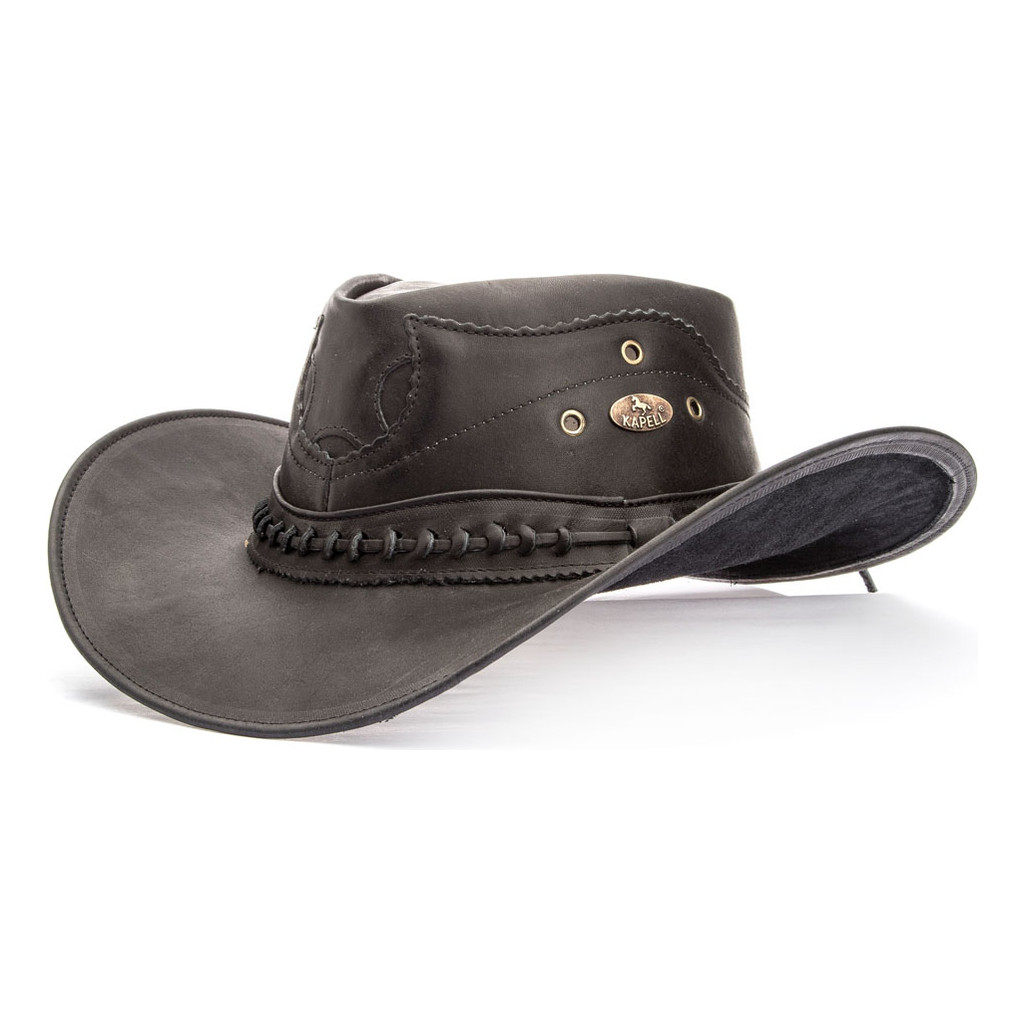 Chapéu Country Em Couro Legitimo Cowboy Rodeio Americano