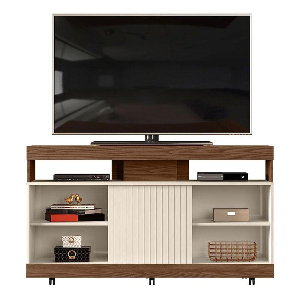Rack Para Sala Dili 120 Marroquim Off White - DJ Móveis - Home & Living
