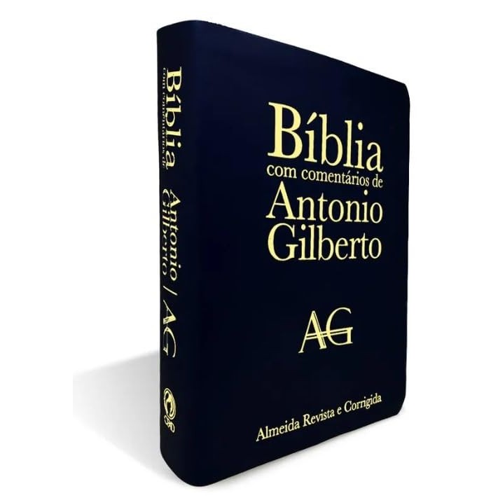 Bíblia de Estudo com Comentários de António Gilberto | Grande | Luxo | Preta