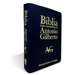 Bíblia de Estudo com Comentários de António Gilberto | Grande | Luxo | Preta