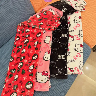 Calça De Pijama Hello Kitty Sanrio Anime Fleece Tecido Elástico Duplo Calças Macias Femininas De Desenho Animado em Oferta na Shopee
