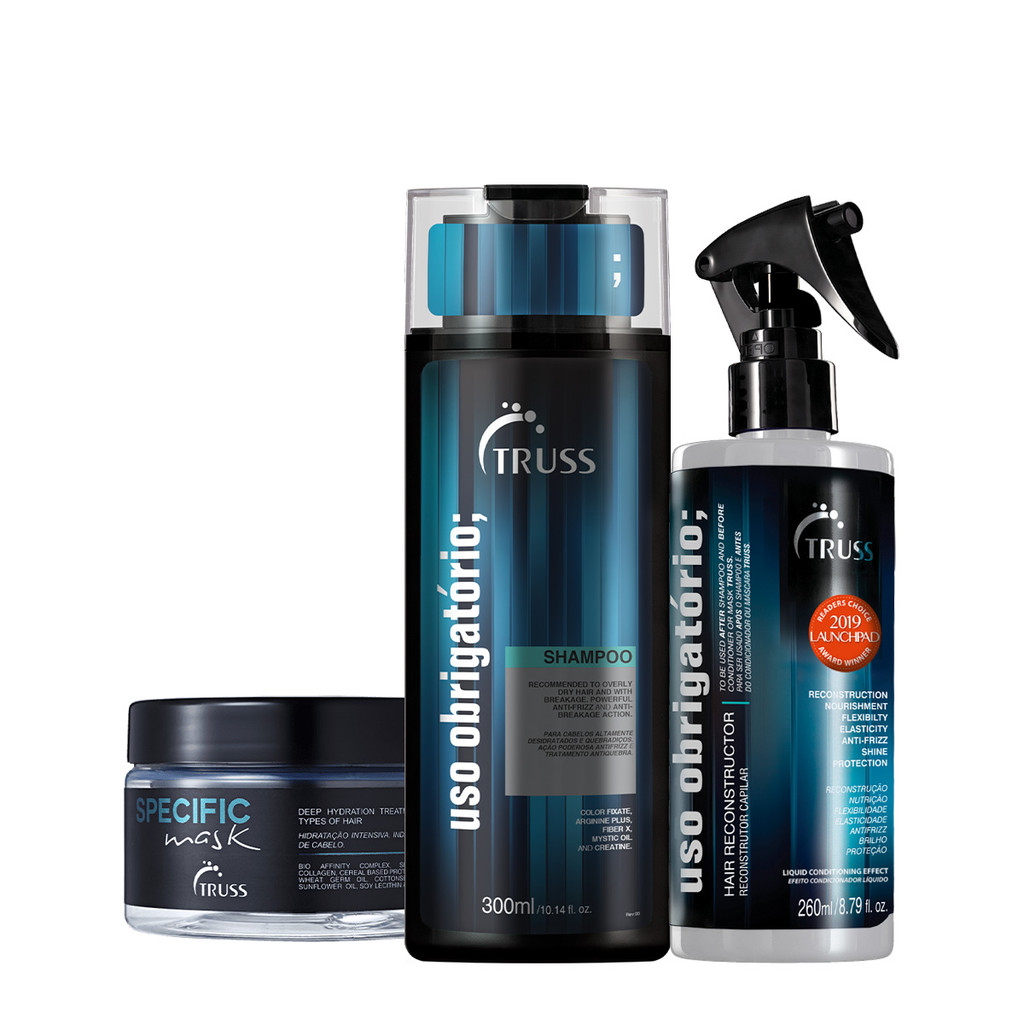 Kit Truss Specific Máscara Uso Obrigatório shampoo e Tratamento Reconstrutor (3 produtos)