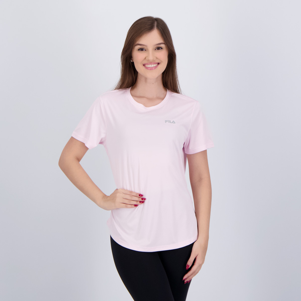 Camiseta Fila Basic Sports Feminina Rosa Claro