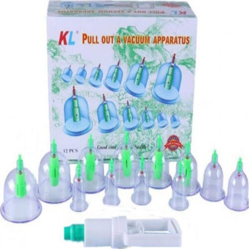 KIT VENTOSATERAPIA 12 COPOS PROFISSIONAL MASSOTERAPIA SUCÇÃO ACUPUNTURA CHINESA ESTETICA CELULITE