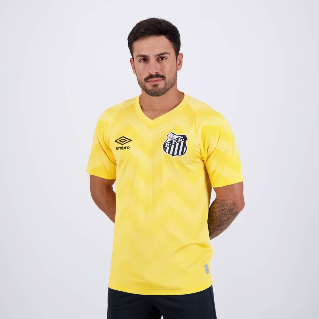 Detalhes do Camisa Umbro Santos Goleiro 2024 Amarela