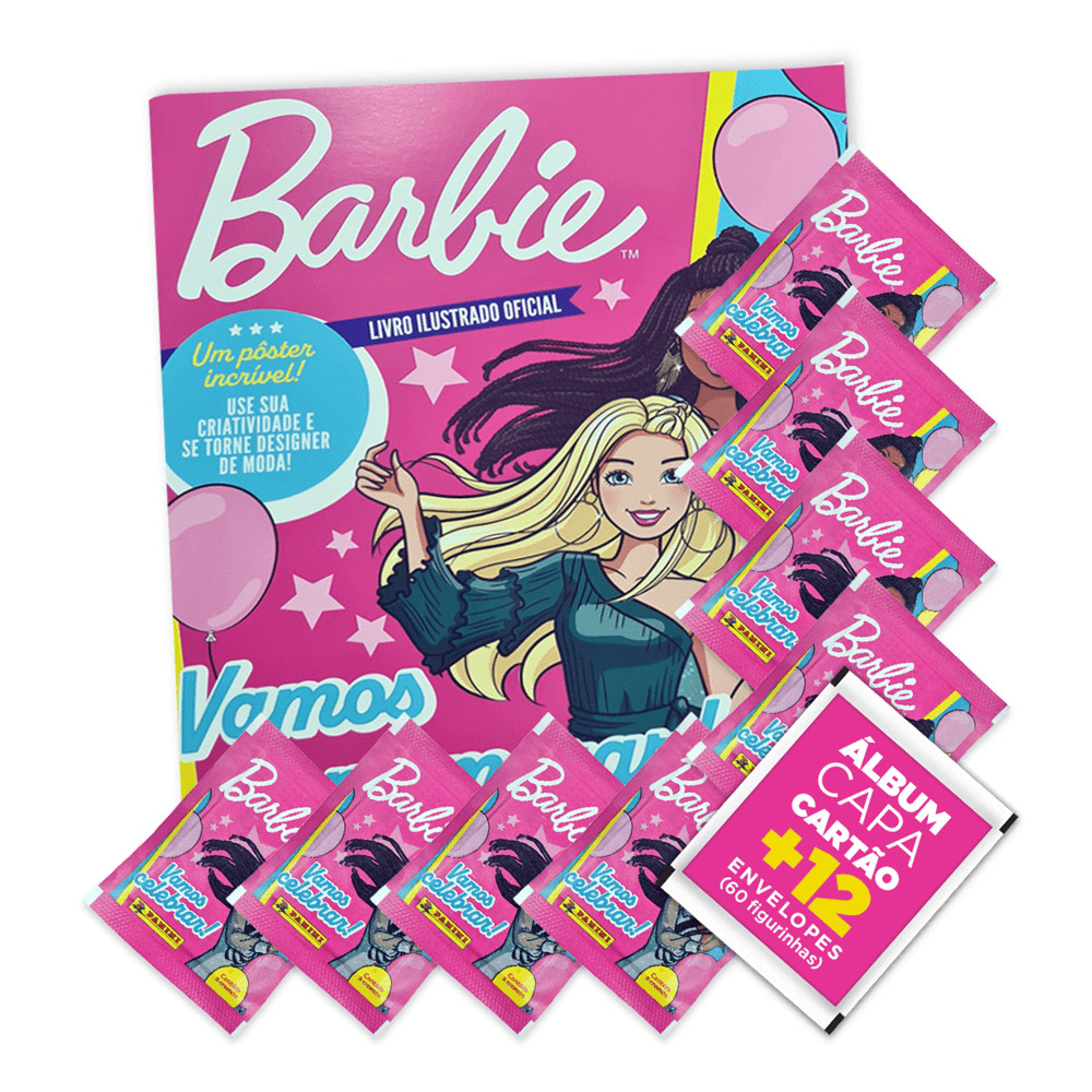 Barbie Vamos Comemorar: Álbum + 60 Figurinhas (12 Env) Oficial Panini em Oferta na Shopee