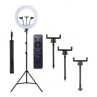 Ring Light 18 polegadas Com Suporte 3 Celulares e Trip 2,10 altura 46CM Ring Light Iluminador Com Tripé De Iluminador