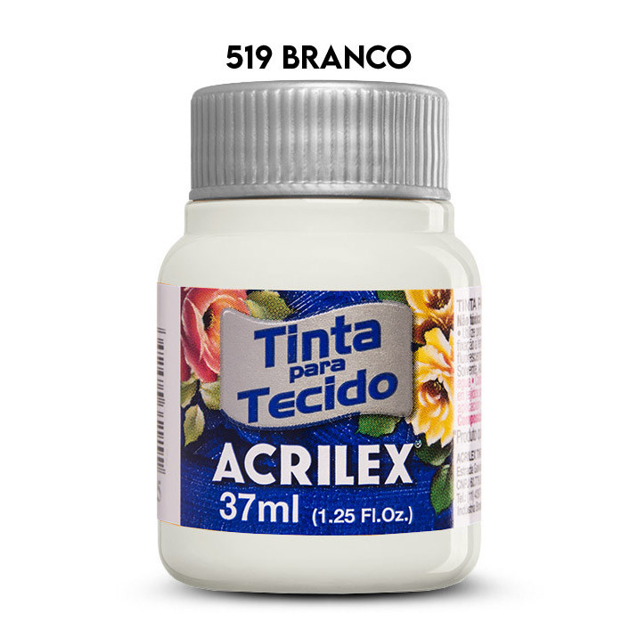 TINTA TECIDO ACRILEX 37ML FOSCA 519 BRANCO
