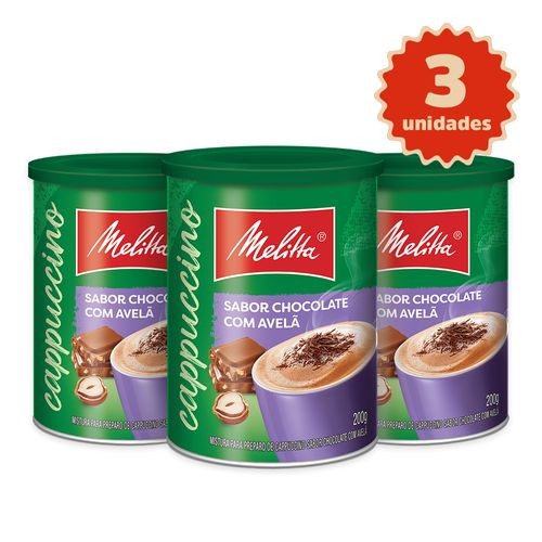 Kit 3 Cappuccinos Melitta® Chocolate Com Avelã 200g em Oferta na Shopee