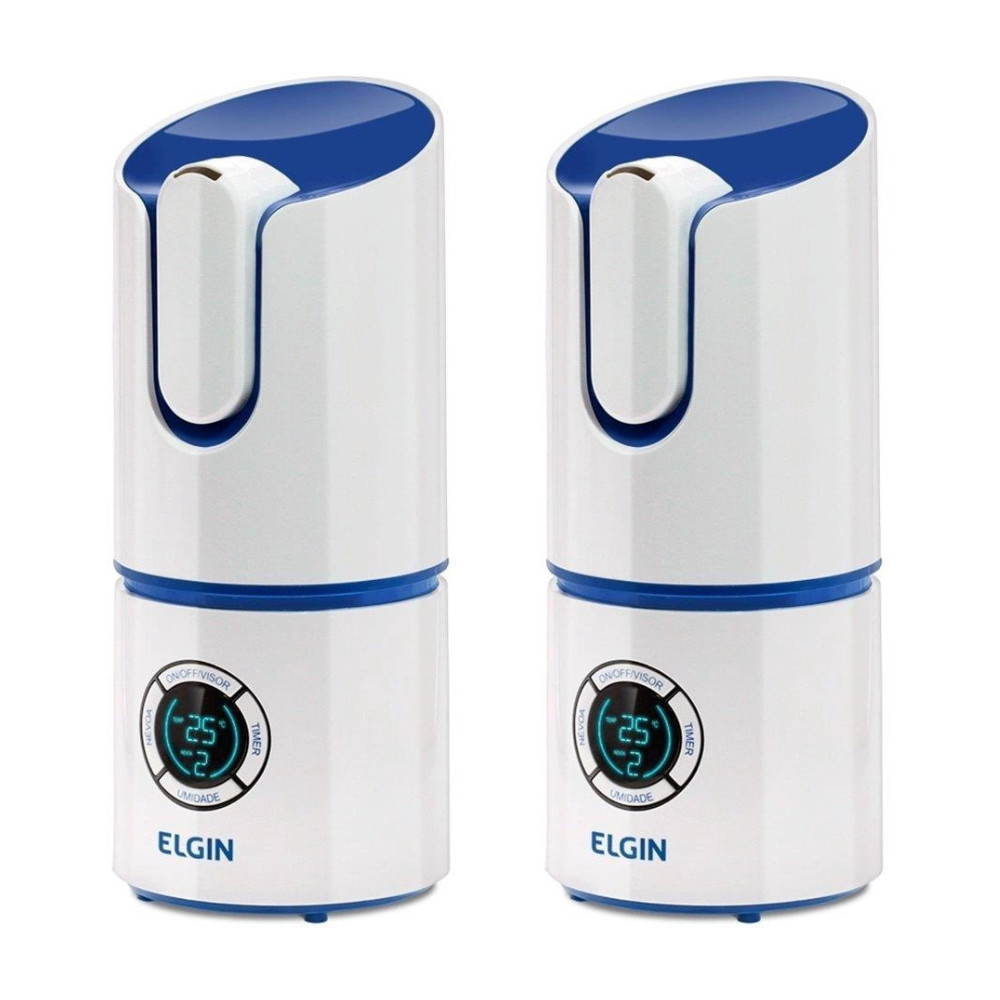 2 Umidificadores de Ar Ultrassônico Inteligente Bivolt com Medidor de Temperatura e Umidade 2,5L Elgin - Home Appliances