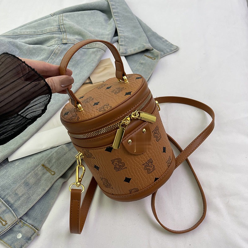 Bolsa balde fortune cilíndrica leve luxuosa feminina novo estilo fashion um ombro crossbod...