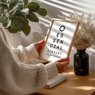 Quadro Decorativo O Essencial É Invisível Frase Inspiradora Moderna Criativa Tipografia Branca em Oferta na Shopee