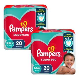Kit 2 Fraldas Pampers Supersec XXG 20 Unidades em Oferta na Shopee