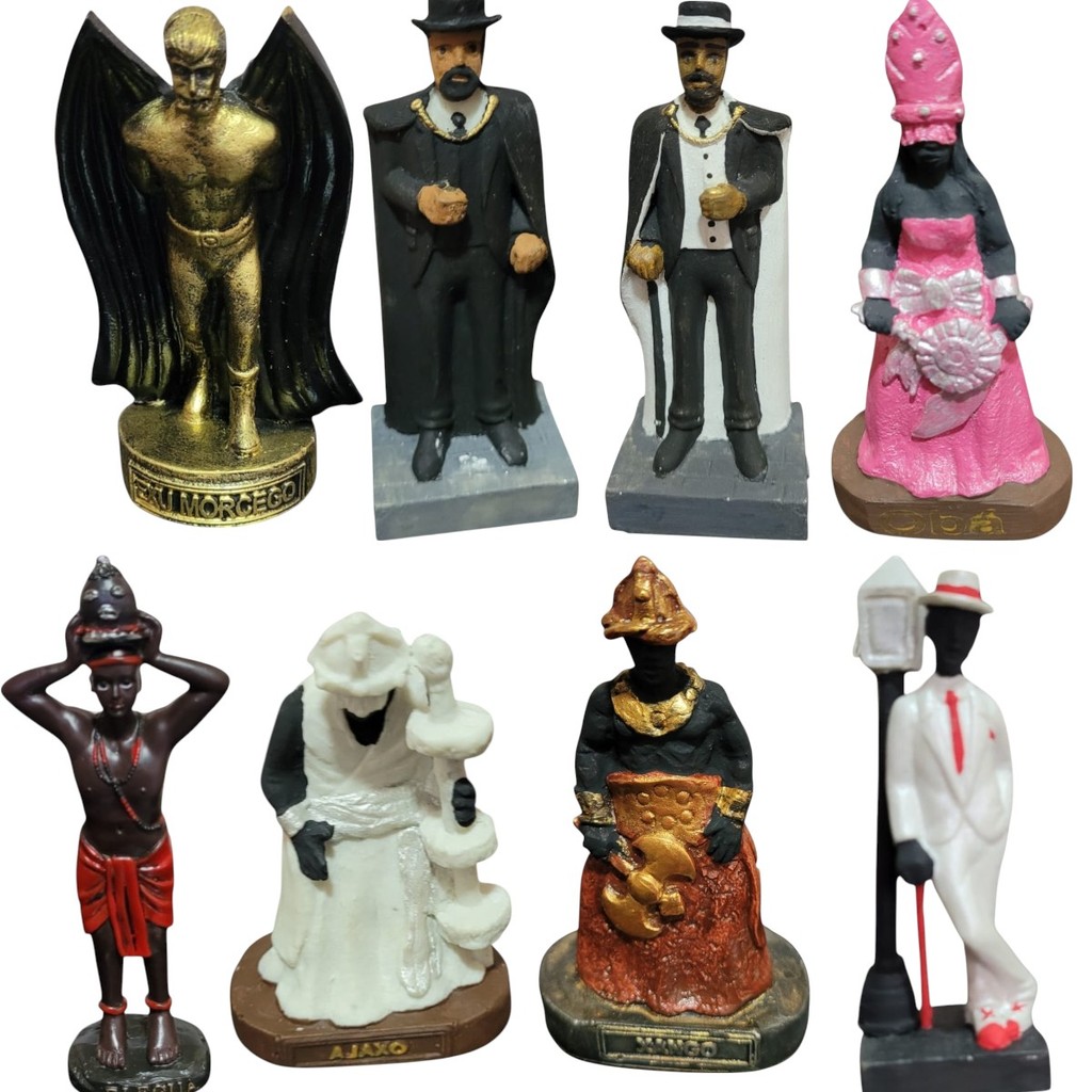 Escultura 10 cm Resina – Imagem Orixás  Umbanda & Candomblé Oxum Iemanjá Exu Pombagira Preto Velho